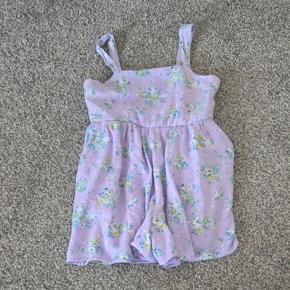 Art Class Lavender Floral Kids Romper